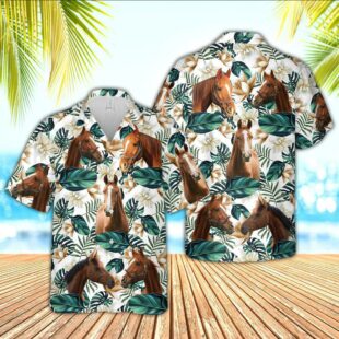 Farm Hawaiian Shirt, American Quarter Horse Hawaiian Shirt, Horse Hawaiian Shirt