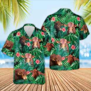 Farm Hawaiian Shirt, Beefmaster 3D Hawaiian Shirt, Cow Hawaiian Shirt