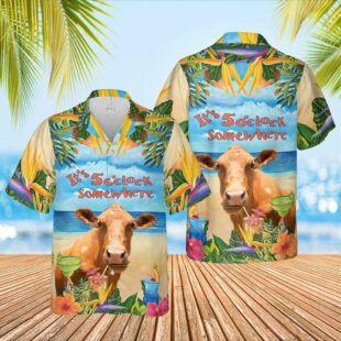 Farm Hawaiian Shirt, Beefmaster Cattle Hawaiian Shirt, Cow Hawaiian Shirt