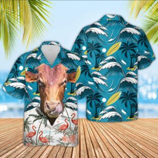 Farm Hawaiian Shirt, Beefmaster Funny Hawaiian Shirt, Cow Hawaiian Shirt