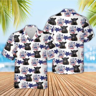 Farm Hawaiian Shirt, Belted Galloway American Flag Pattern Hawaiian Shirt, Cow Hawaiian Shirt