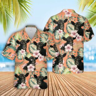 Farm Hawaiian Shirt, Belted Galloway Summer Happiness Floral Farm 3D Hawaiian Shirt, Cow Hawaiian Shirt