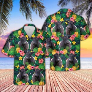 Farm Hawaiian Shirt, Belted Galloway Summer Pattern 3D Hawaiian Shirt, Cow Hawaiian Shirt