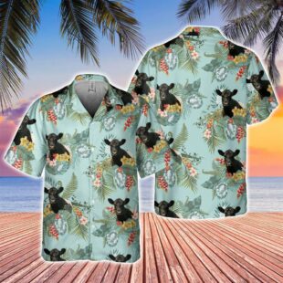 Farm Hawaiian Shirt, Belted Galloway Tropical Flowers Pattern Hawaiian Shirt, Cow Hawaiian Shirt