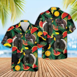 Farm Hawaiian Shirt, Belted Galloway Watermelon Hawaiian Shirt, Cow Hawaiian Shirt