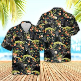 Farm Hawaiian Shirt, Black Angus Cattle Black Hawaiian Shirt, Cow Hawaiian Shirt