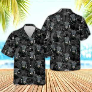 Farm Hawaiian Shirt, Black Angus Cattle Black Hawaiian Shirts, Cow Hawaiian Shirt