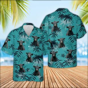 Farm Hawaiian Shirt, Black Angus Cattle Green Hawaiian Shirt, Cow Hawaiian Shirt