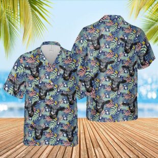 Farm Hawaiian Shirt, Black Angus Cattle Hawaiian Shirt, Farm Hawaiian Shirts, Cow Hawaiian Shirt