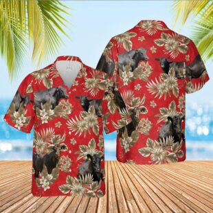 Farm Hawaiian Shirt, Black Angus Cattle Lovers Aloha Pattern All Over Printed 3D Hawaiian Shirt, Cow Hawaiian Shirt