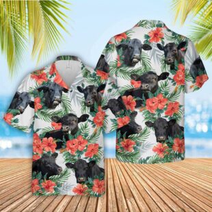 Farm Hawaiian Shirt, Black Angus Hawaiian Shirt, Cow Hawaiian Shirt