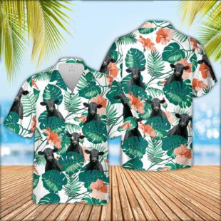 Farm Hawaiian Shirt, Black Angus Pattern 3D Men Hawaiian Shirt, Cow Hawaiian Shirt