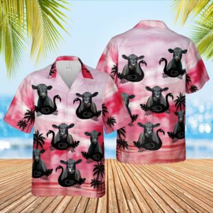 Farm Hawaiian Shirt, Black Angus Pink Hawaiian Shirts, Cow Hawaiian Shirt