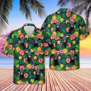 Farm Hawaiian Shirt, Black Angus Summer Pattern 3D Hawaiian Shirt, Cow Hawaiian Shirt