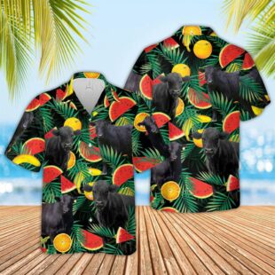 Farm Hawaiian Shirt, Black Angus Watermelon Hawaiian Shirt, Cow Hawaiian Shirt