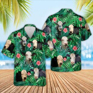 Farm Hawaiian Shirt, Black Baldy 3D Hawaiian Shirt, Cow Hawaiian Shirt