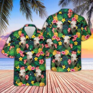 Farm Hawaiian Shirt, Black Baldy Summer Pattern 3D Hawaiian Shirt, Cow Hawaiian Shirt